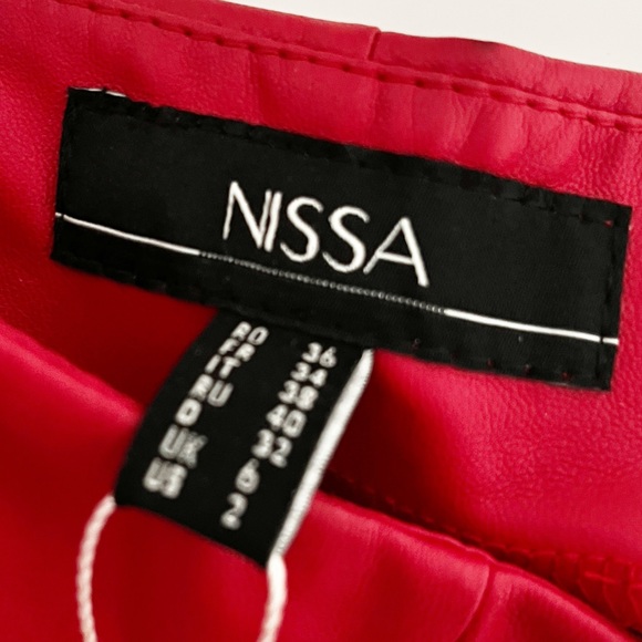 NWT Nissa Red Faux Leather Leggings size XS - Picture 10 of 10
